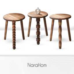 Rustic Wooden Stool, Indoor Plant Stand, Small Side Table, Kids Step Modern End Sofa Table - thumbnail 3