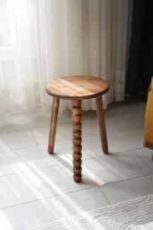 Rustic Wooden Stool, Indoor Plant Stand, Small Side Table, Kids Step Modern End Sofa Table - thumbnail 1