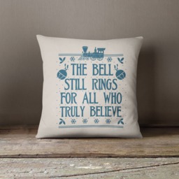 Holiday Pillow - The Bell Still Rings For All Who Truly Believe Printed Cross Stitch 18 - thumbnail 1