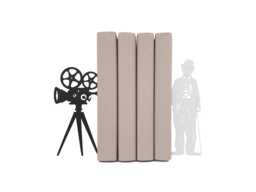 Charlie Chaplin Movie Bookends - Metal Props Camera Library Bookshelf Decor Black & White Film Bookend - thumbnail 1