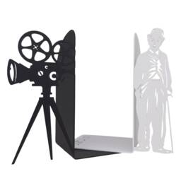 Charlie Chaplin Movie Bookends - Metal Props Camera Library Bookshelf Decor Black & White Film Bookend - thumbnail 2