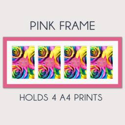 Multi Photo Frame - Holds 4 A4 Photos Or Certificates, Rainbow Colors