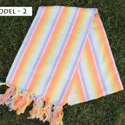Personalized Turkish Cotton Beach Towel Black Striped Peshtemal - thumbnail 3