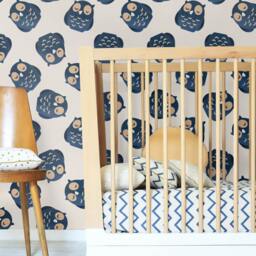 Owl Self Adhesive Wallpaper - Peel & Stick Vinyl Nursery Wall Decal Olb_038 - thumbnail 3