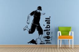 Soccer Player European Football Skatch Custom Text Name Outdoor Sports Games Wall Or Car Vinyl Peal & Stick Removable Sticker Decal L1583 - thumbnail 1