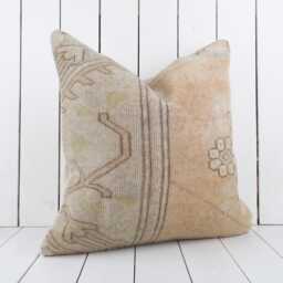 Turkish Kilim Pillow Cover Vintage Anatolian Home Decor - 20x20 Inch - thumbnail 2