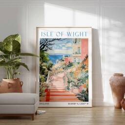 Isle Of Wight Travel Print, Poster, England Wall Art, Coastal English Gift, Seaside Art - thumbnail 3