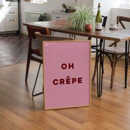 Oh Crepe Print, Pancakes Breakfast Poster, Funny Quote Kitchen Wall Art, Trendy Wall, Unframed - thumbnail 3