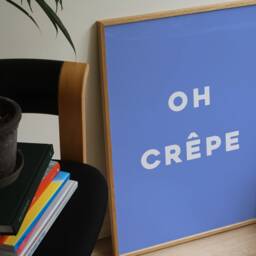 Oh Crepe Print, Pancakes Breakfast Poster, Funny Quote Kitchen Wall Art, Trendy Wall, Unframed - thumbnail 2