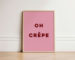 Oh Crepe Print, Pancakes Breakfast Poster, Funny Quote Kitchen Wall Art, Trendy Wall, Unframed - thumbnail 1