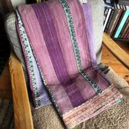 Sale Kantha Throw - Purple & Lilac. Reverse Multicoloured Unique/One Of A Kind/Vintage/Premium Quality - thumbnail 3