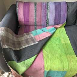 Sale Kantha Throw - Purple & Lilac. Reverse Multicoloured Unique/One Of A Kind/Vintage/Premium Quality - thumbnail 1