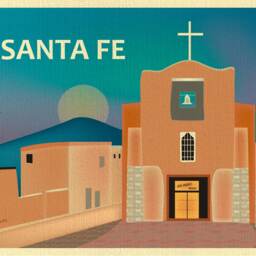 Santa Fe Art Print, New Mexico Poster, San Miguel Mission, Southwest, Chapel Art, Art - Style E8-O-Santa-Fe - thumbnail 2