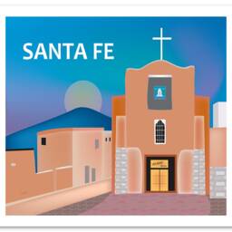Santa Fe Art Print, New Mexico Poster, San Miguel Mission, Southwest, Chapel Art, Art - Style E8-O-Santa-Fe - thumbnail 3