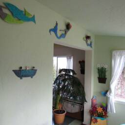 Metal Dog Bathtub Wall Art Whimsical Bathroom Sculpture - 6x13 - thumbnail 3