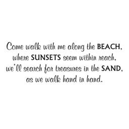 Come Walk With Me Along The Beach - Romantic Wall Quote Love Vinyl Words Bedroom Decor 158 - thumbnail 3