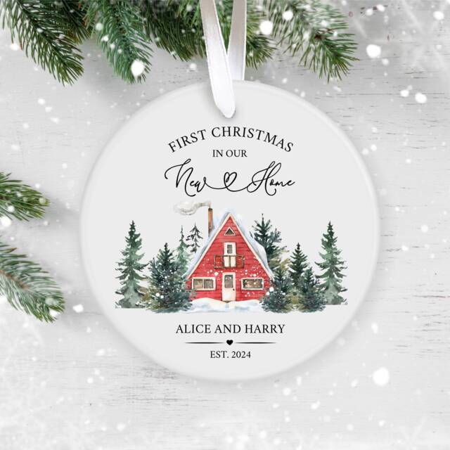 Personalised First Christmas in Our New Home Bauble, Couple Keepsake, Home, Ornament, Housewarming - image 1