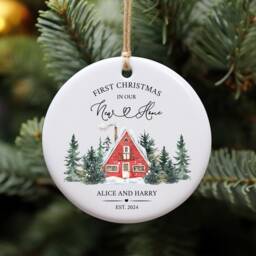 Personalised First Christmas in Our New Home Bauble, Couple Keepsake, Home, Ornament, Housewarming - thumbnail 2