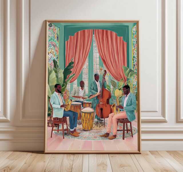 Jazz Poster, Music Wall Art Print, Retro Decor, Lover Gift, Blues Print - image 1