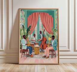 Jazz Poster, Music Wall Art Print, Retro Decor, Lover Gift, Blues Print - thumbnail 1