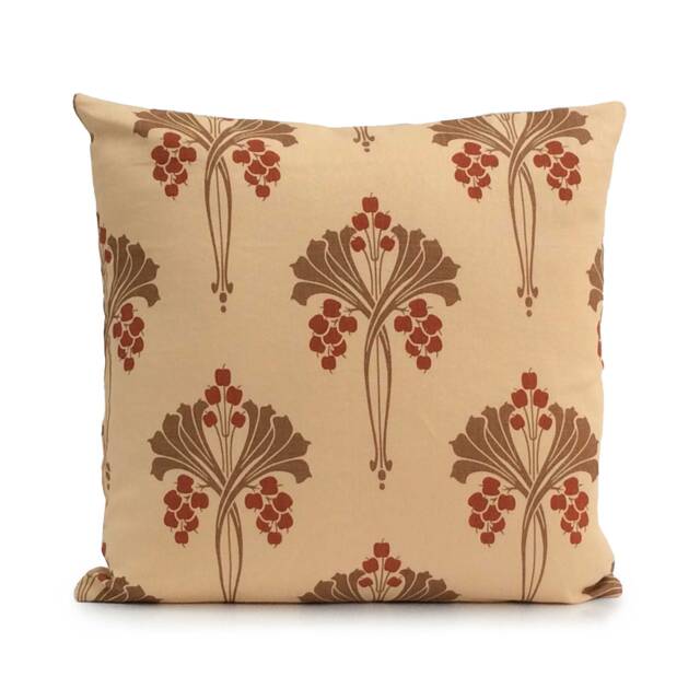 Dark Beige Pillow, Throw Pillow Cover, Decorative Cushion Pillowcase, Accent Linen, Milk Chocolate, Rust Floral - image 1