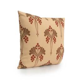 Dark Beige Pillow, Throw Pillow Cover, Decorative Cushion Pillowcase, Accent Linen, Milk Chocolate, Rust Floral - thumbnail 2