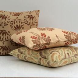 Dark Beige Pillow, Throw Pillow Cover, Decorative Cushion Pillowcase, Accent Linen, Milk Chocolate, Rust Floral - thumbnail 4