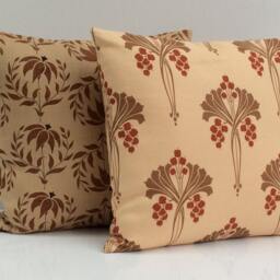 Dark Beige Pillow, Throw Pillow Cover, Decorative Cushion Pillowcase, Accent Linen, Milk Chocolate, Rust Floral - thumbnail 3