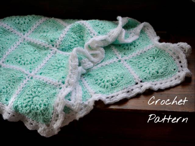 Eden Baby Blanket Crochet Pattern/Granny Square Lace - image 1