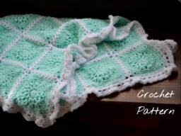 Eden Baby Blanket Crochet Pattern/Granny Square Lace - thumbnail 1