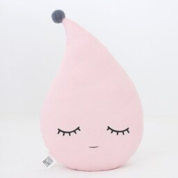 Pastel Pink Raindrop Cushion With Pompom For Nursery Decor, Baby Shower Gift Idea Dreamy Pillow Gender Neutral Sky Kids Room Infant Bed - thumbnail 3
