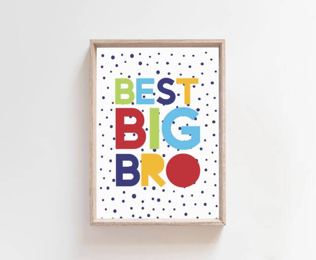 Brothers Print, Boys Bedroom Decor, Nursery Prints, Rainbow Gift For Brother, Wall Art - image 1