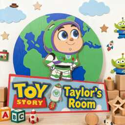 Personalized Toy Story Wooden Name Sign, Custom Kids Wall Decor, Room Kid Bedroom Door Sign - thumbnail 4
