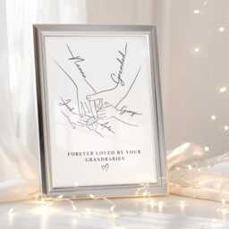 Personalised Grandparents Line Art Print - Grandchildren Names, A4 - thumbnail 2