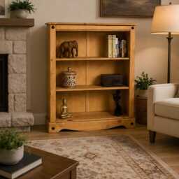 Solid Pine 2 Shelf Bookcase Small Wooden Storage Display Unit Living Room Furniture Cabinet - thumbnail 4