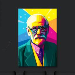 Sigmund Freud Founder Of Psychoanalysis - Digital Art On Canvas For Home & Office Pop Wall Decor Gift Print - thumbnail 2