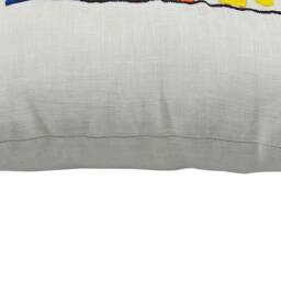 Throw Pillow, Color Impression Pillow Cover, Decorative White Linen Embroidered 14x14 Cover - thumbnail 3