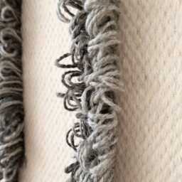 Textured Wool Wall Art - Grey Cream Japandi Textile Sculpture Framed Vi - thumbnail 3