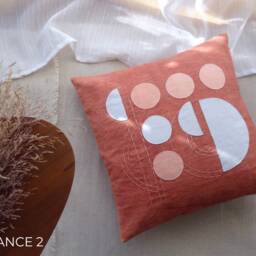 Decorative Cushions Square 40 X cm Design in Cotton Geometric Pattern Natural Fibers Handmade Dye - thumbnail 2