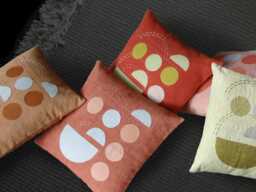 Decorative Cushions Square 40 X cm Design in Cotton Geometric Pattern Natural Fibers Handmade Dye - thumbnail 1