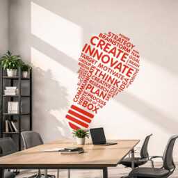 Create Innovate Lightbulb Vinyl Wall Decal Office Inspiration 2868Di - thumbnail 1