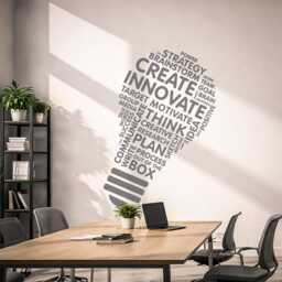 Create Innovate Lightbulb Vinyl Wall Decal Office Inspiration 2868Di - thumbnail 3