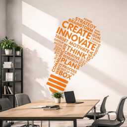 Create Innovate Lightbulb Vinyl Wall Decal Office Inspiration 2868Di - thumbnail 2
