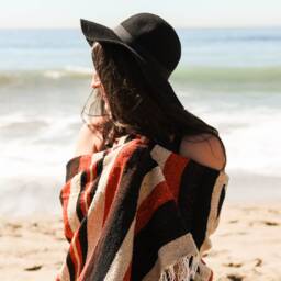 Burnt Orange Tan Brown Striped Pattern Handmade Mexican Blanket Throw Beach Camping Yoga Serape Saltillo Southwest Decor - thumbnail 4