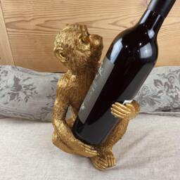 Gold Monkey Wine Bottle Holder Fun & Quirky Luxe Home Decor