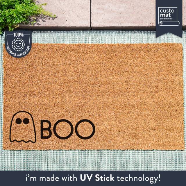 Custom Boo Ghost Doormat - Cute Door Mat Halloween Themed Porch Decorations Scary Season Party Fall - image 1