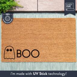Custom Boo Ghost Doormat - Cute Door Mat Halloween Themed Porch Decorations Scary Season Party Fall - thumbnail 1