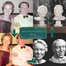 Custom Photo Bust Sculpture, Personalised Portrait Keepsake Gift - thumbnail 2