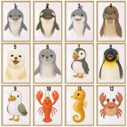 Sea Life Nursery Artwork - 30 Design Choices, Jellyfish, Puffin, Starfish, Baby Bedroom Prints, Boys Girls, Ocean Print, Kids Wall Art - thumbnail 2