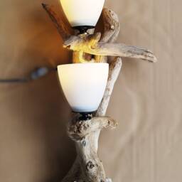 Driftwood Wall Sconce Beach House Lighting, Rustic Seaside Decor - thumbnail 4
